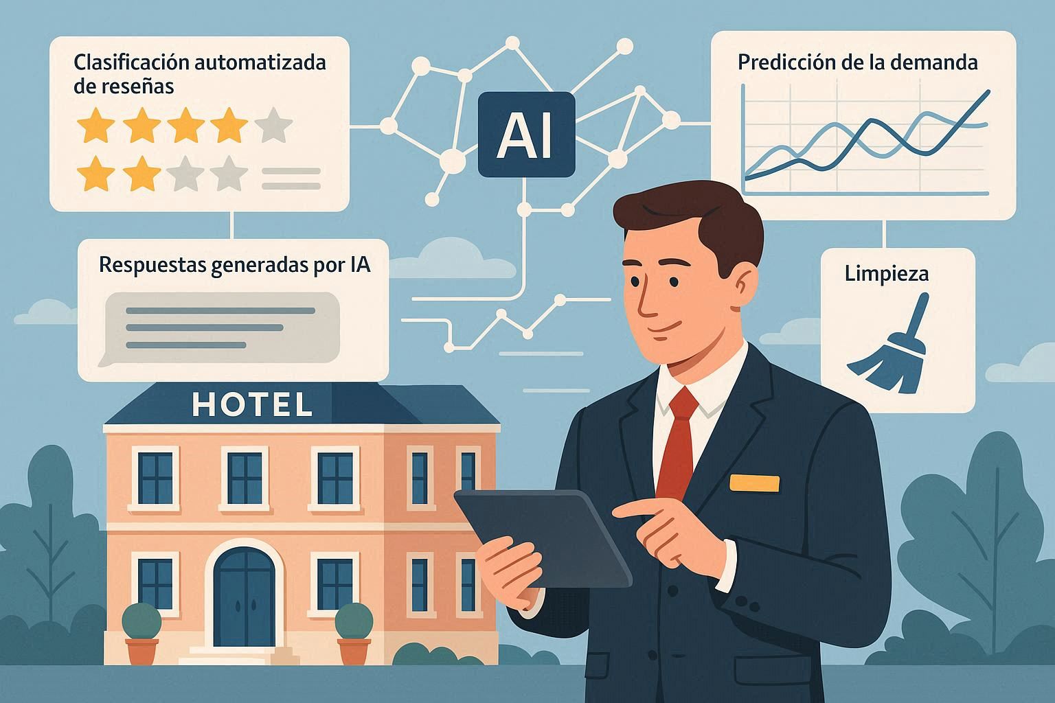 Cómo aplicar IA en operaciones hoteleras (casos de uso reales)